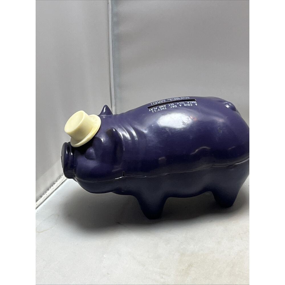 VTG OME Hat-Tipping Piggy Bank Plastic Pig Coin Bank Works Elks Lodge Hong Kong - Picture 4 of 5